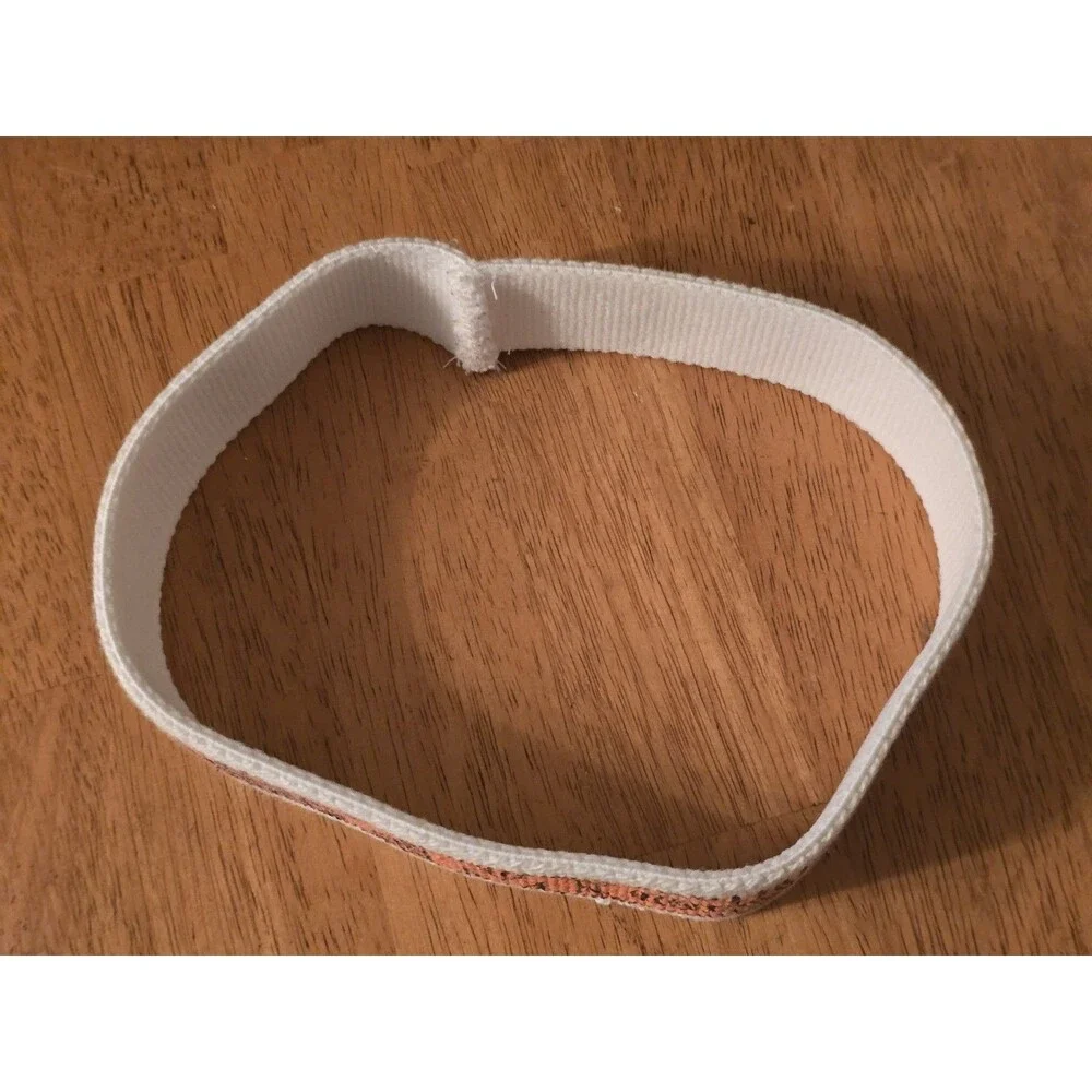 Vintage YMCA Elastic Sweatband Headband Orange Black Tiger Stripe Retro 70s 80s